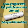 18650 2000 mah lithium ion cell Japanese made recycled 18650 battery cell  3.7 volt to 4.2 volt rechargeable battery tested capacity. 