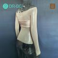 DR BEI T-shirt Stretchy Off Shoulder See-through Tee Shirt. 