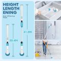 Electric Spin Scrubber,Long Handled Cleaning Brush Electric Chargeable Cleaning Brush Drill Brush Abstract Plastic Electric Spin Scrubber Machine Floor Tiles Cleaner Tool with 3 Replaceable Brushes and Long Extension. 