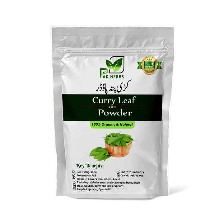 Curry Leaf Powder -کڑی پتہ کا پاؤڈر- Curry leaf Fine Powder 50 gm  Organic Curry Powder for Hair Skin Pack 100% Pure Organic – Pak Herbs  50