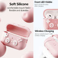 (Only Case) ARMICO AirPods Pro 2 Case 2022, AirPods 3 Case 2021,  Soft Silicone Skin Cover Shock-Absorbing Pink Protective Case for AirPods Pro 2nd Generation Case, Pink Cat Design Case for Airpods pro. 
