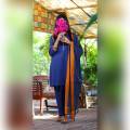 Voile Mystical Blue Hand-Woven Kurti. 