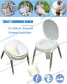 Plastic Material Over The Flush Usage Commode Seat With Four Strong Steel Legs. 