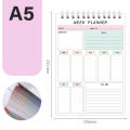 Daily schedules Weekly planner Tasks Top priorities To-do Binder notebook With notes Wide Journal agenda for Weekly planning Stationery School Office Schedule. 