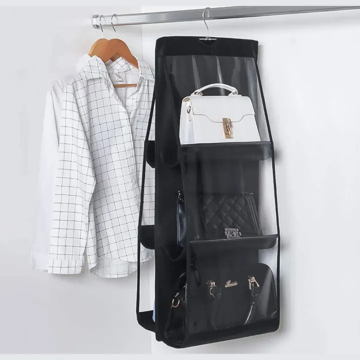 Dust-proof,%20smaller%20in%20size%20bag%20organizer%20with%206%20pockets%20for%20handbags%20and%20an%20attached%20hook%20-%20Image%203