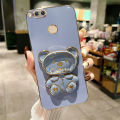 AnDyH Phone Case for Xiaomi Mi A1 5X 2017 Cute Quicksand Liquid Bear Bracket Anti Drop Camera Protection. 