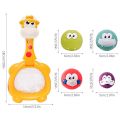 Giraffe Net Bath Fishing Toy Hoop Shower Toy Bathtub Water Game Play Set Giraffe Floating Children's Bath and Water Toy. 