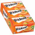 Trident Bubble Gum Tropical Twist, Sugar Free, Pack of 12 Chewing Gums Box. 