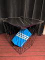 Square Metal Wire Coffee Side Table Removable Wooden Top Storage Hamper Basket. 