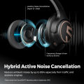 soundpeats space bluetooth wireless headphone with foldable design noise cancelling microphone and long battery life ideal for sports and smartphones. 