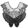 1 Pcs Polyester Black Fabric Flower Lace Sewing Applique Lace Collar Neckline Collar Applique. 