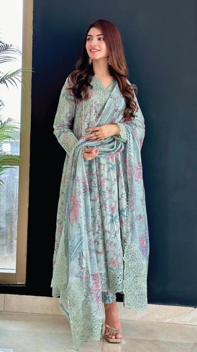 Dastaan By Iznik Embroidered Lawn Suits Unstitched 3 Piece IZ23D IDL-06 Badar - Summer Collection