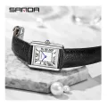 Sanda Rectangular Wrist Watches for Women Men Watches Luxury Brand Leather Quartz Clock zegarek damski 1108. 