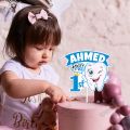 Customized 1st Teeth Baby Digital Birthday Cake Topper, for 6 Months Boy or Girl Birthday Party Celebration & Cake Decoration with Any NAME. 