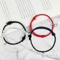 2Pcs/set New Magnetic Couple Bracelet Key Lock Hand Rope Girlfriends Braided Bracelet Valentine's Day Gift X. 
