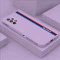 Samsung A72 A72 5G Fashion Racing Car Logo M Side Design Phone Case Square Edge Pattern Liquid Silicone Casing Full Cover Camera Case. 
