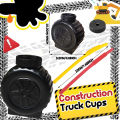 Race Car Cups with Straws Plastic Traffic Cone Cups Tire Cups with Straws for Yellow Trophy Cups Construction Party Supplies fo. 