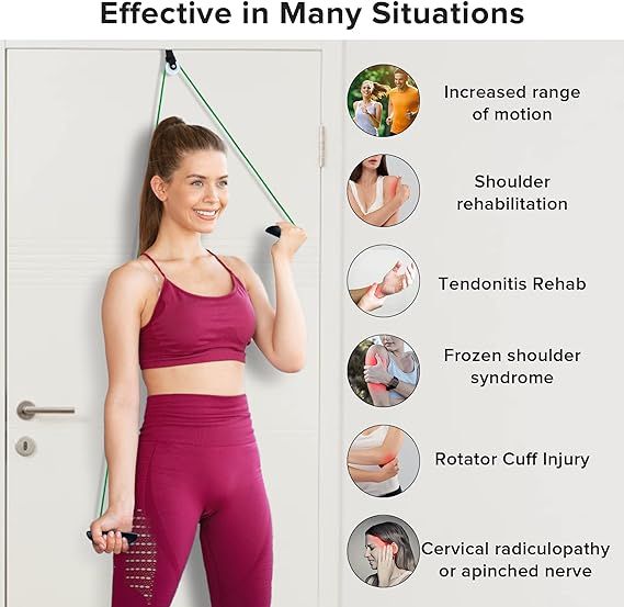 Shoulder Pulley Over The Door Physical Therapy System, Therapy Exercise Pulley System, Alleviate Shoulder Pain and Facilitate Recovery from Surgery, Rehab Exerciser for Rotator Cuff Recovery