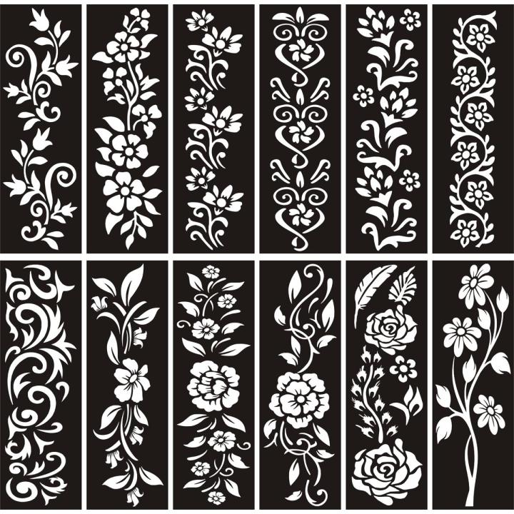 Different Designs Full Sheet Mehndi Stencils Stickers