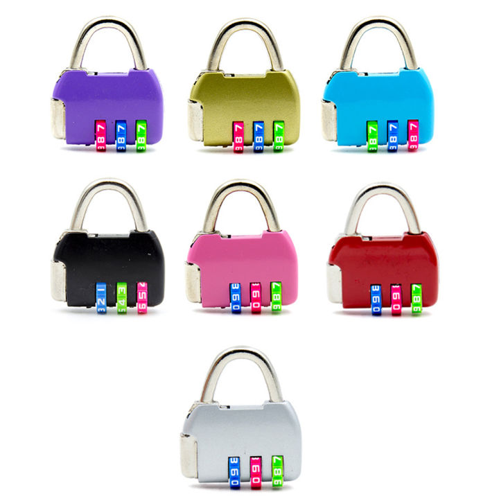 For zipper bags Combination lock Secure 3-digit For suitcases Anti- lock Multicolor Number code lock for Travel accessories Backpack lock Handbag lock Drawer lock Suitable for all ages