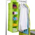 Pack of 2-Storage Box Compactor Clothes Hanging Organiser VERTICAL FOLDABLE HANGING Closet Organizer Storage Bag Wardrobe Cloth Pant Organizers Holder Foldable Clothing Storage Rack Shelves. 
