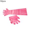 50Pcs Pet Examination Artificial Insemination Disposable PE Long Arm Glove. 