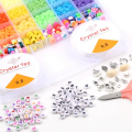 Clay & Glass Beads Jewelry Making Kit with Tools Creative DIY Bracelet & Ring Set for Kids. 