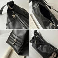Star Pattern Gothic Handbag Casual Chic Y2K Aesthetic Korean Crossbody Bag Black Vintage Harajuku Purse for Women's Fashion Daily Matching Urban Outfit Trendy Look Accessorizing Outfits. 