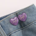 2Pcs Heart Shaped Adjustable Jean Button Waist Buckle Snap Pants Buckle Extender Replacement Jeans Button Attacher Pins. 