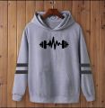 DUMBELL PRINTED Double Strip High quality imported casual printed kangro hoodies for men pullover. 