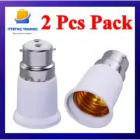 2Pcs B22 to E27 Bulb Lamp Holder Converter