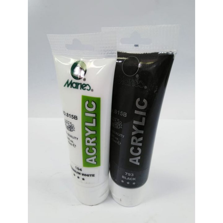 Maries Acrylic Paint 75 ml Tubes Black & White