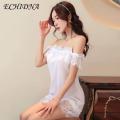 ECHIDNA Women Night Dress Night Dress Women Lace Off Shoulder Nightgown High Elastic Comfortable Slim Fit Sleepwear Nightwear Women Sleepwear. 