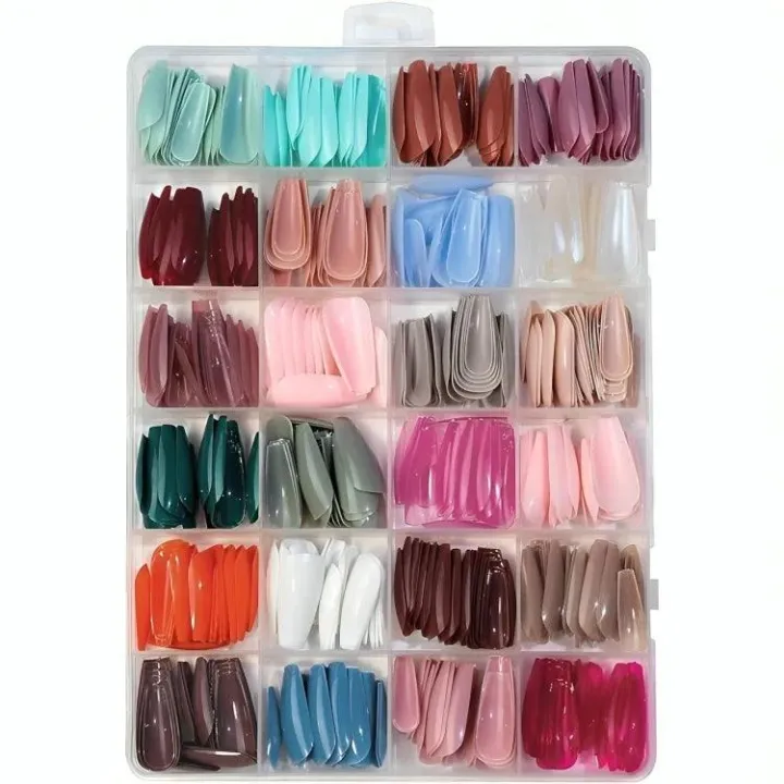576%20Pcs%20Box%20Colorful%20Artifical%20Nails%20Acrylic%20Full%20Cover%20Nail%20With%20Nail%20Glue%20%7C%20Fake%20Nails%20With%20Glue%20%7C%20Fancy%20Artifical%20Nails%20%7C%20French%20nails%20%7C%20Nails%20For%20girls%20In%20Multicolours%20-%20Image%202