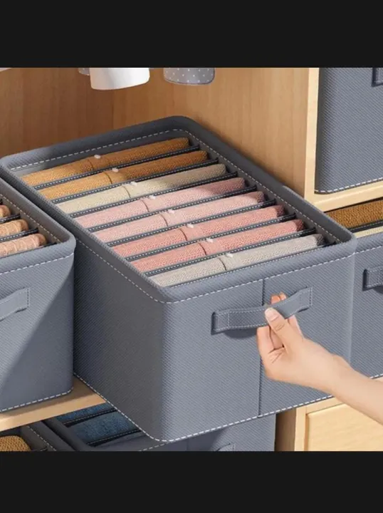 3%20Pcs%20stackable%206%20Grids%20Wardrobe%20Organizer,%20Clothes,%20shirts%20pants%20Washable%20Jeans%20Compartment%20Storage%20Box,%20Clothes%20Drawer%20Mesh%20Separation%20Box,%20Portable%20Foldable%20Closet%20-%20Image%202