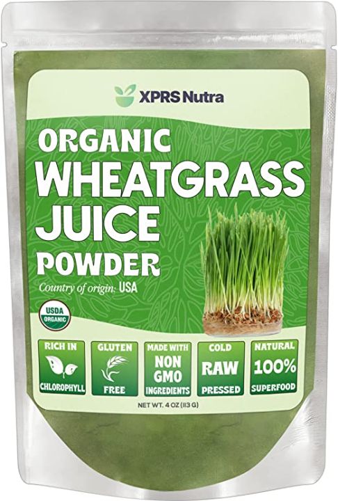 Organic Wheatgrass 113 gram Juice Powder - Sustainably Grown in The US - Instant Wheat Grass Juice Powder Made from Concentrated Juice - More Potent Than Organic Wheatgrass Powder -