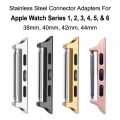 2pcs Set Stainless Steel Metal Connector Adapter Compatible With Appl Watch All Series 1 to 6 Appl Watch 38mm 40mm 42mm 44mm Strap Adapter HW22 FK78 HT99 HW22 DT100 T200. 