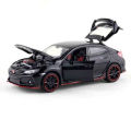 Honda Civic Type-R Racer Die Cast Scale Model Car - Black - 6 Inches. 