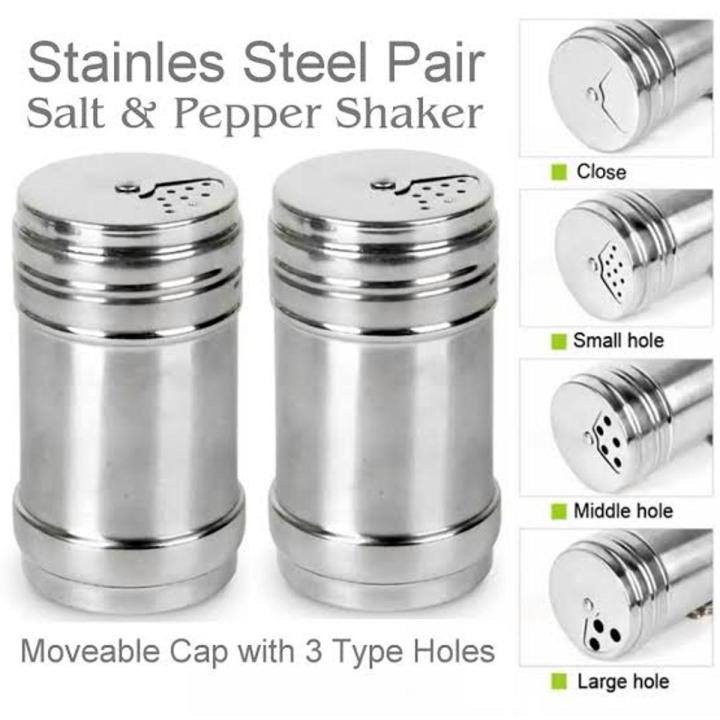 Salt and Pepper Shaker With Adjustable Pour Holes Stainless Steel ...