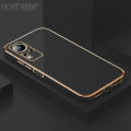 Hontinga for Infinix Note 11 / Note 12 G88 Back Cover Luxury 6D Plating Frame Shiny Bling Case Soft Silicone Square Phone Cases. 