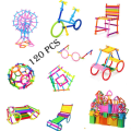 120 Pcs Set - Smart Sticks Building Blocks Toys Set for Boys Girl Kids Children - Smart Stick DIY Stick Puzzle Plastic Early Educational Block Toy. 
