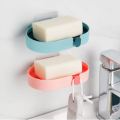 1Pc Wall Mounted Soap Dishes Holder Self-adhesive Bathroom Kitchen Accessories. 