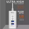 SuperCharge Pro: 20W Fast Charging Plug with 4 Outlets - 2 USB + 2 Type-C PD Sockets for iPhone & Samsung FastCharge Hub: 4-in-1 Power Socket Adapter with 2 USB + 2 Type-C PD Ports for Quick Charging. 
