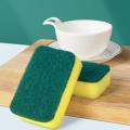 【FUN LIVE】 Dishwashing Double-Sided Sponge Cleaning Square Strong Absorbent Sponge Scouring Pad Suitable For Kitchen Bathroom Bathtub Tile Car Washing. 