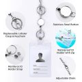 3 Pcs Retractable Badge Reels Lanyard with Name Card ID Holder for Women Fashion Beaded Badge Lanyard Necklace. 