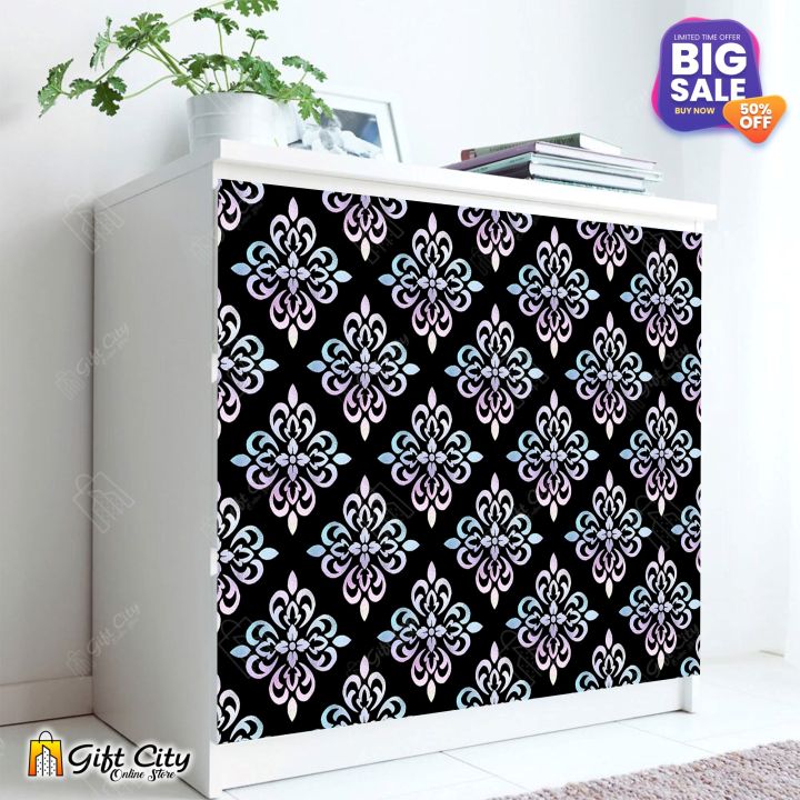 Gift%20City%20Presents%20Flower%20Silver%20Foil%20Tile%20Stickers%20Multiple%20Quantity%20-%2012x12%20cm%20Pattern%20Design%20Wall%20Decorative%20Bathroom,%20Kitchen%20Sticker%20Wall%20Wallpaper%20Border%20Decoration%20-%20Image%205