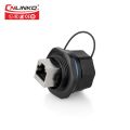 CNLINKO PBT Plastic Shell Waterproof IP67 RJ45 Connector 1/4 Bayonet Connecting RJ45 Ethernet Adapter 8P8C Industry Plug Socket. 