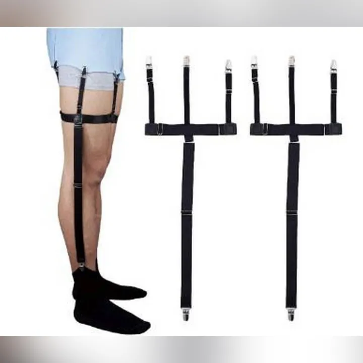 Mens%20Fashion%20Adjustable%20Elastic%20Shirt%20Stays%20Upgraded%20Trident%20Shirt%20Suspenders%20Holders%20Sock%20Garters%20Straps%20Non-slip%20Clamp%20Black%20-%20Image%204