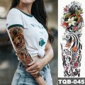 【The road to happiness Store】Large Arm Sleeve Tattoo Japanese Wave Tattoo Lily Peacock Men Full Tiger Fox Tatoo Body Art Women. 