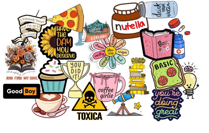 Available in Pack of 8 & Pack of 21 - Aesthetic Art Stickers -for mobile back, Laptop, dairy and for decorating your stuff and making them look more attractive - 3-5cm each mix sizes - Available in Different Packs. Pack of 21 & Pack of 8